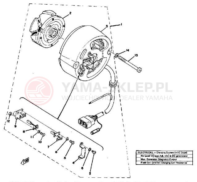 Schemat "Układ zapłonowy" do Yamaha TX650A