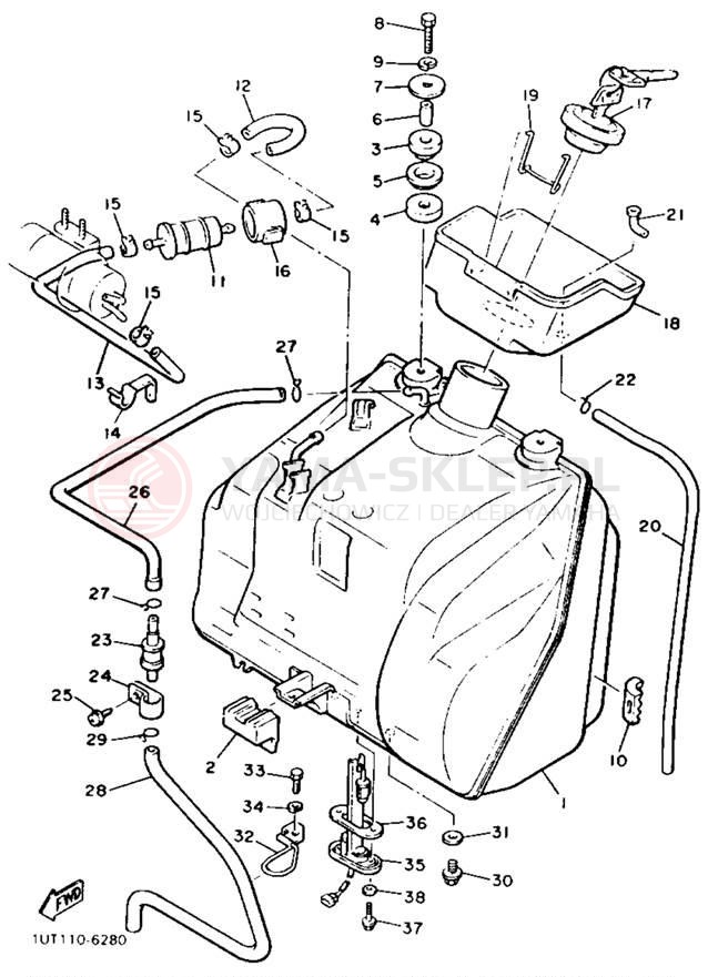 Schemat "zbiornik paliwa" do Yamaha V-MAX 1200 VMX12E/VMX12EC