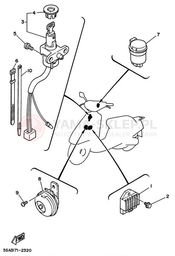 Schemat "układ elektryczny" do Yamaha JOG CY50L