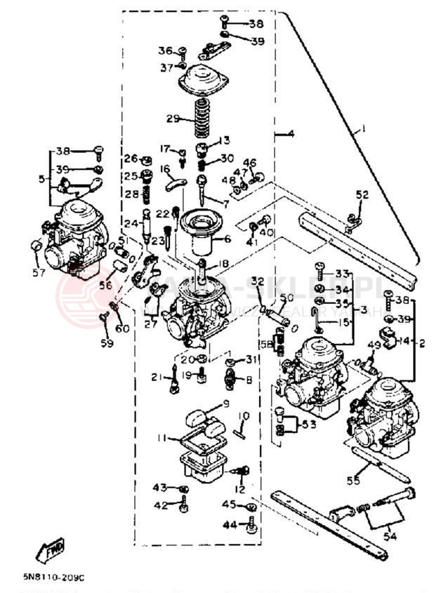 Schemat "Gaźnik" do Yamaha XJ650J
