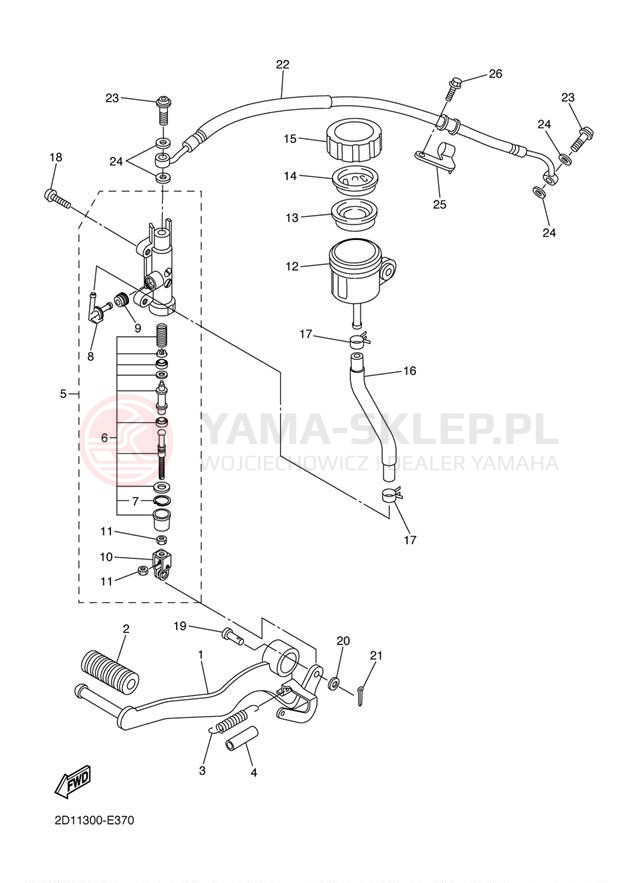 Schemat "Pompa hamulcowa tył" do Yamaha FZ-1 CA FZS10VC/FZS10V