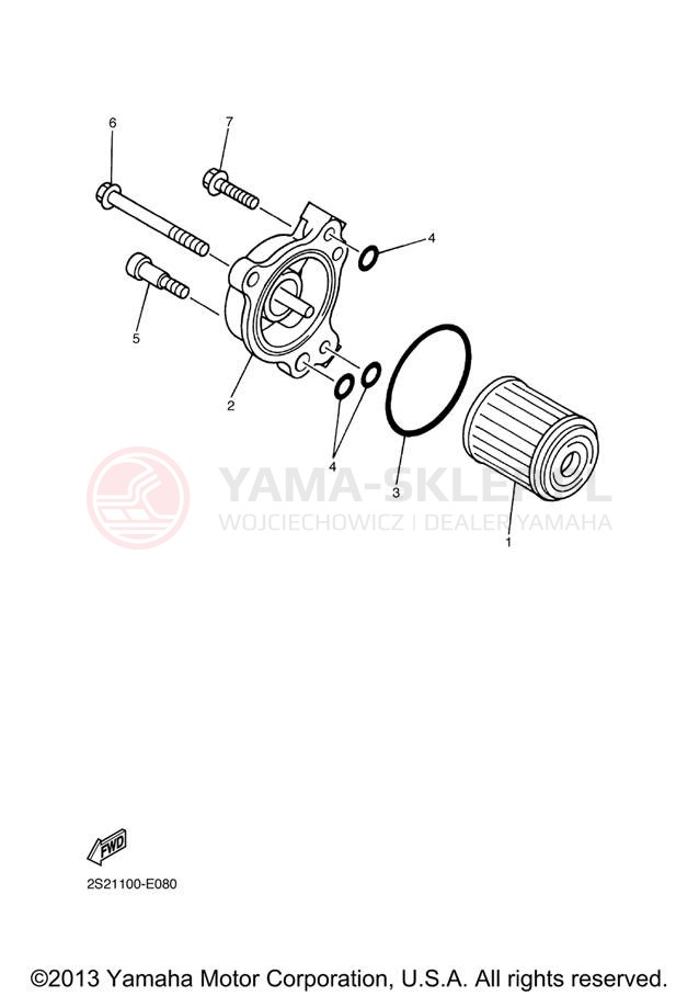 Schemat "Filtr oleju" do Yamaha WR450F WR450FX