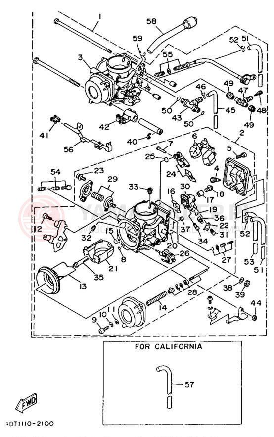 Schemat "Gaźnik" do Yamaha TDM850 TDM850E/TDM850EC