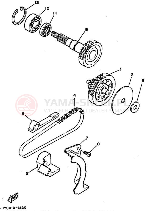 Schemat "Skrzynia biegów " do Yamaha RAZZ SH50D