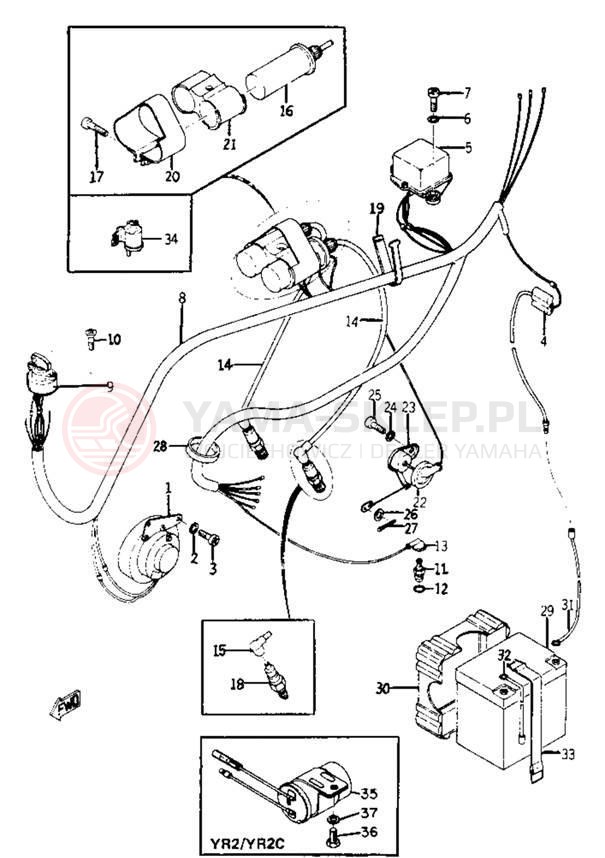 Schemat "układ elektryczny" do Yamaha YR1