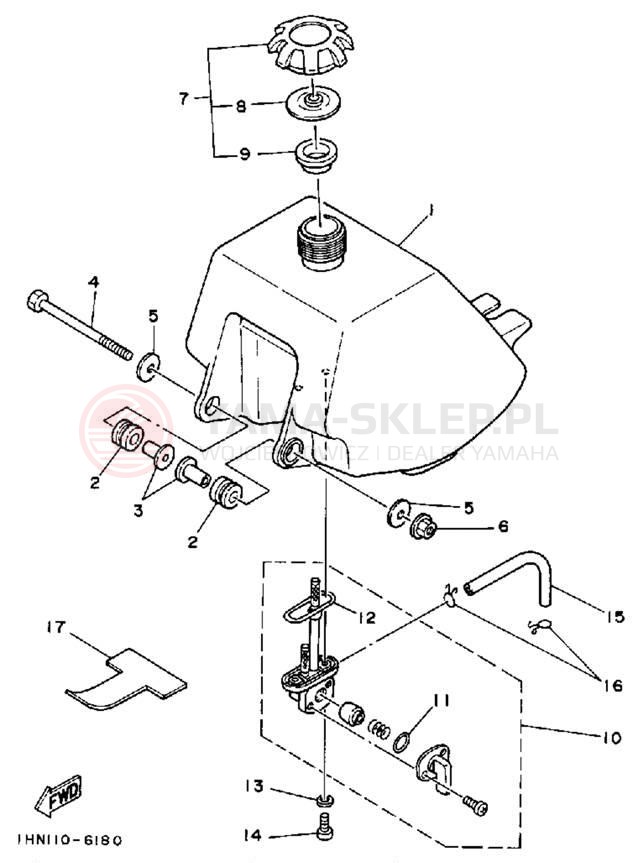 Schemat "zbiornik paliwa" do Yamaha 4-ZINGER YF60S