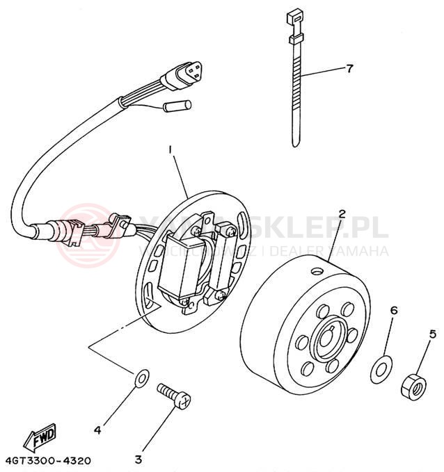 Schemat "prądnica" do Yamaha YZ80 YZ80L