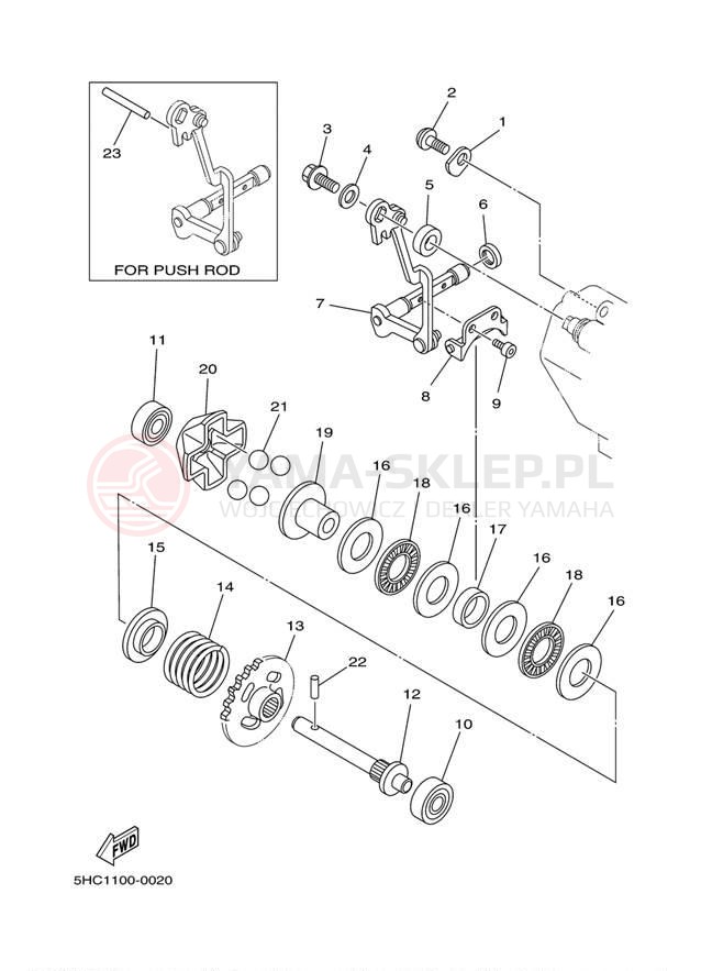 Schemat "Dźwignia zmiany biegów" do Yamaha YZ250 YZ250M1