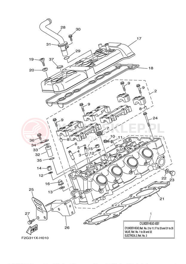Schemat "głowica" do Yamaha 212SS FAT1100CLJ