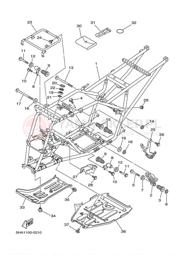 Schemat "rama" do Yamaha KODIAK 2WD YFM400AN