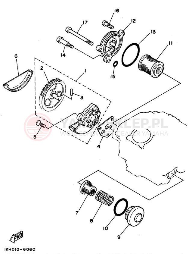 Schemat "Pompa olejowa" do Yamaha SEROW XT225F/XT225FC