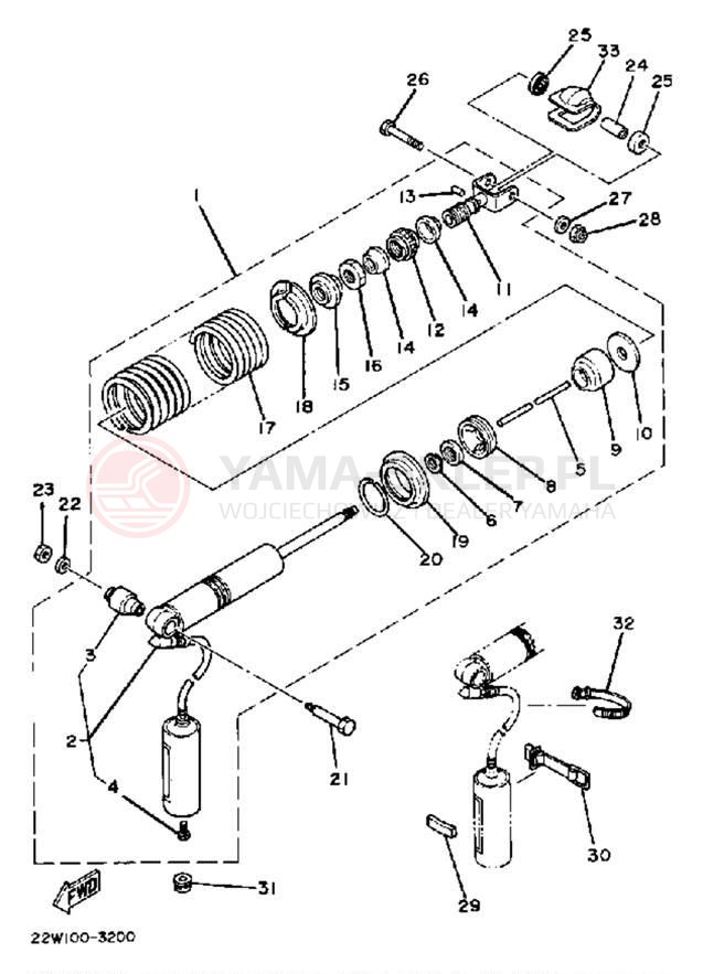 Schemat "zawieszenie tył" do Yamaha YZ80 YZ80K