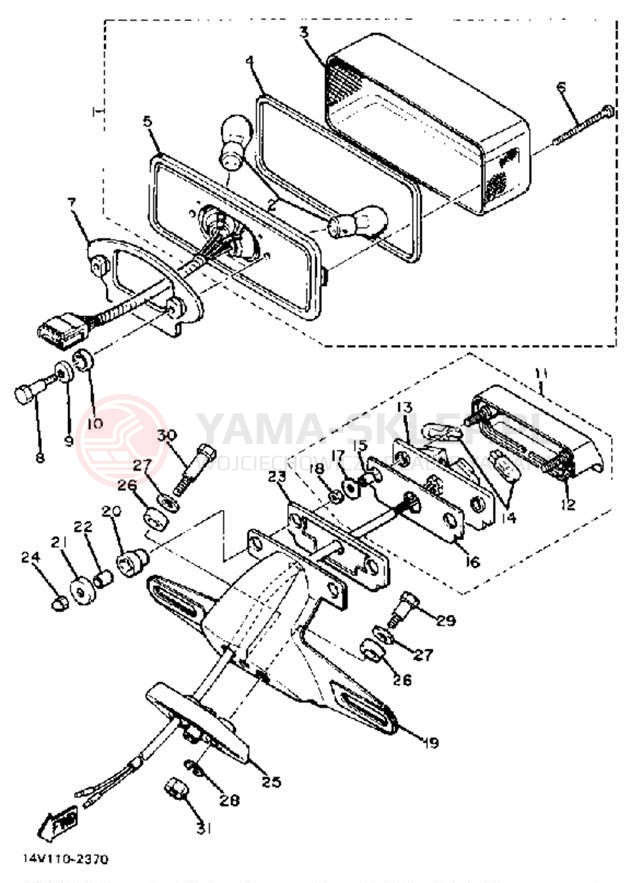 Schemat "lampa tył" do Yamaha XS400SJ