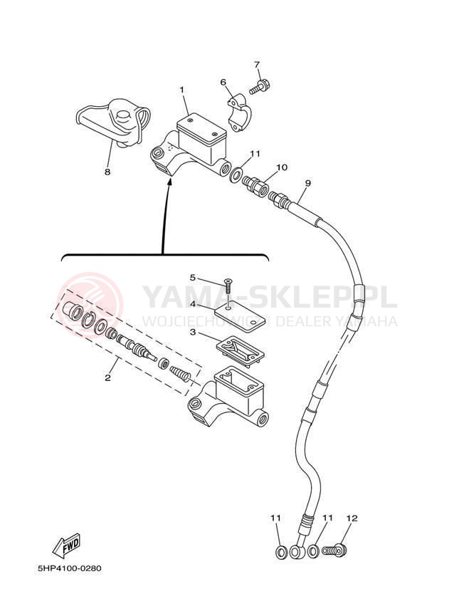 Schemat "Pompa hamulcowa przednia" do Yamaha TT-R125 TTR125S/TTR125LS