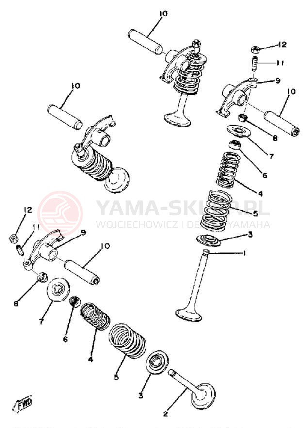 Schemat "zawory" do Yamaha XS400SG