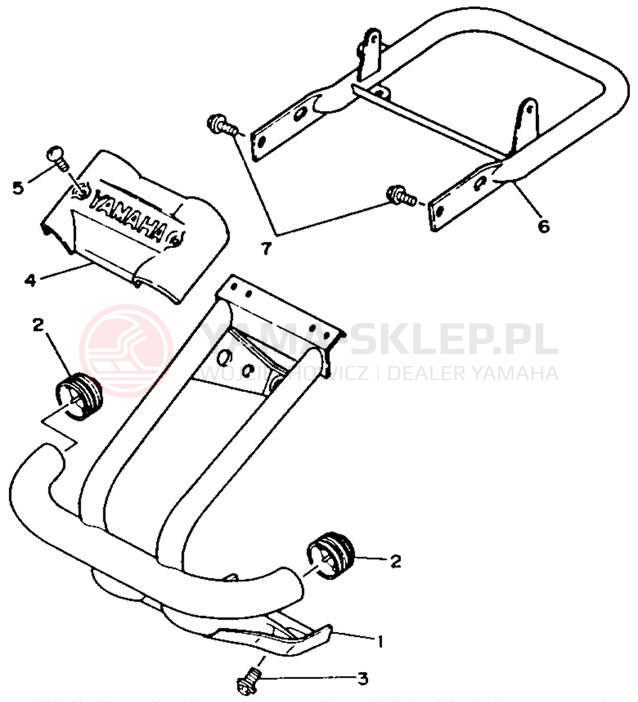 Schemat "osłona / stelaż" do Yamaha BLASTER YFS200D