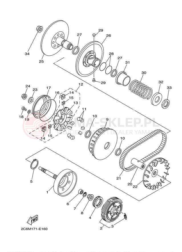Schemat "sprzęgło" do Yamaha GRIZZLY 660 HUNTER YFM66FGHX