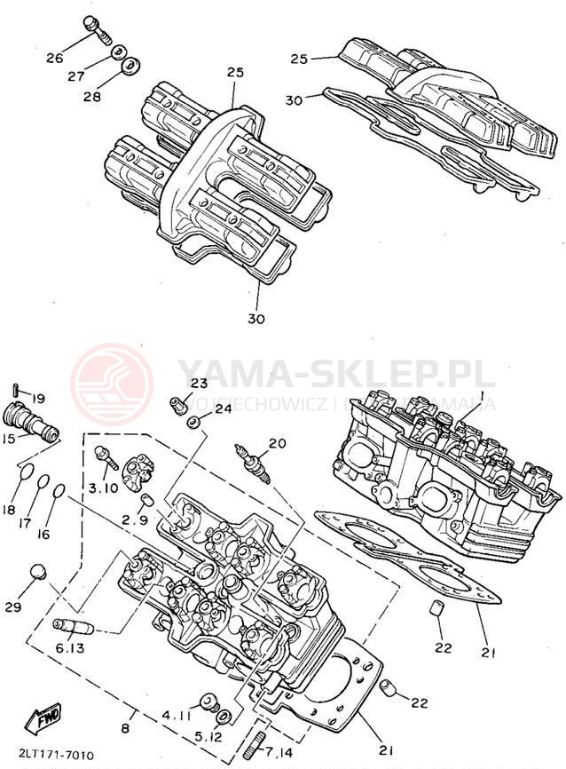 Schemat "głowica" do Yamaha V-MAX 1200 VMX12FC/VMX12F