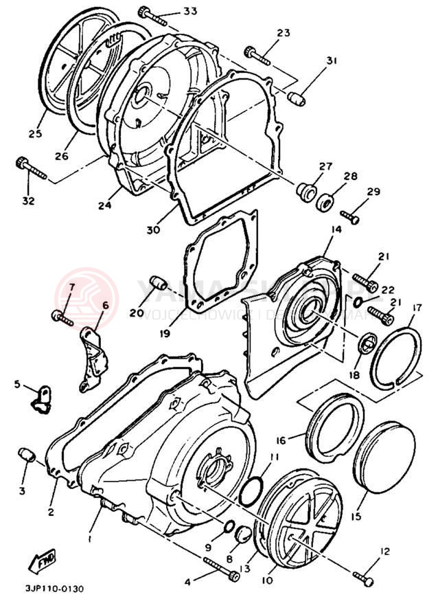 Schemat "Pokrywa silnika" do Yamaha V-MAX 1200 VMX12AC/VMX12A