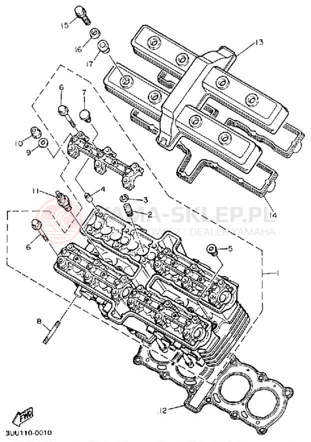 Schemat "głowica" do Yamaha FZR600RAC