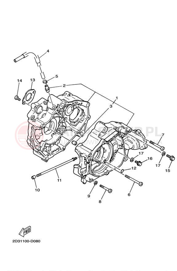 Schemat "Obudowa silnika" do Yamaha GRIZZLY 80 HUNTER YFM80GHW