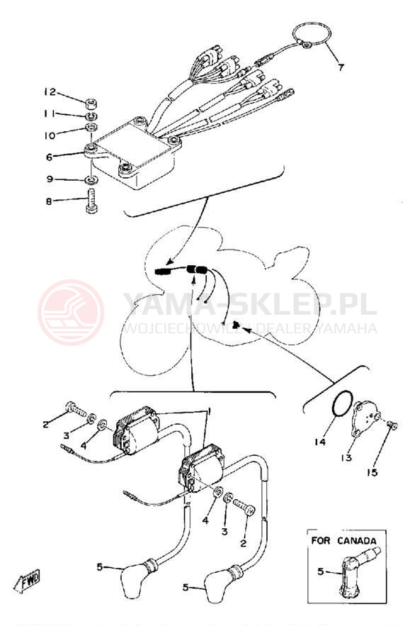 Schemat "układ elektryczny" do Yamaha TZ250F