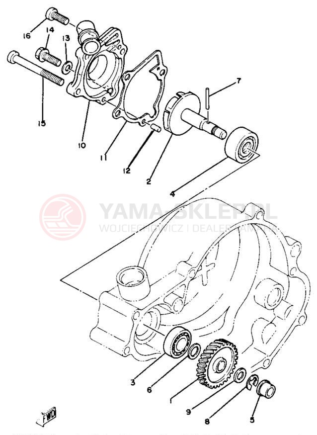 Schemat "Pompa wody" do Yamaha YZ80H