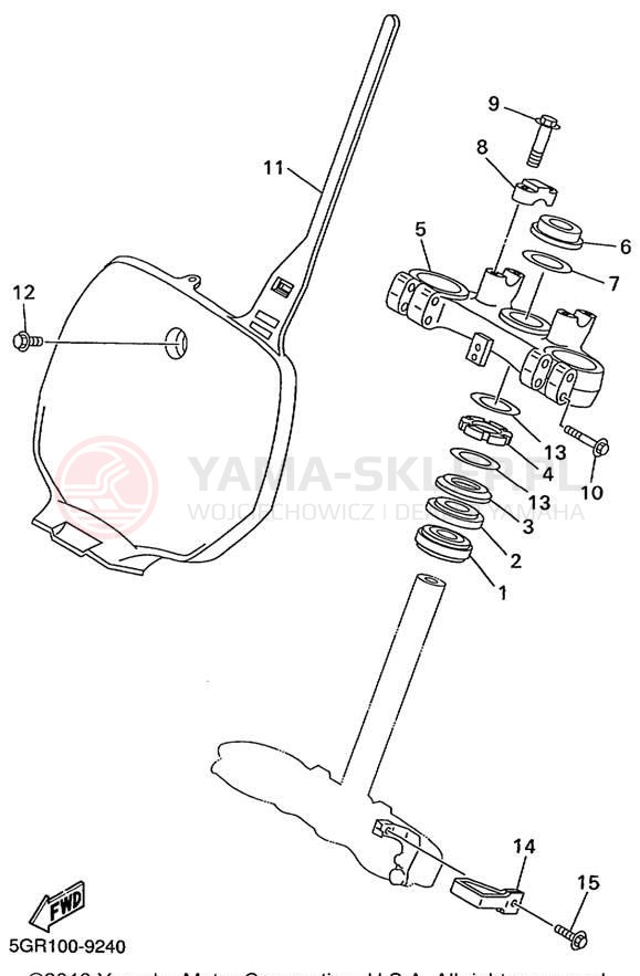 Schemat "Półki zawieszenia" do Yamaha YZ400FL