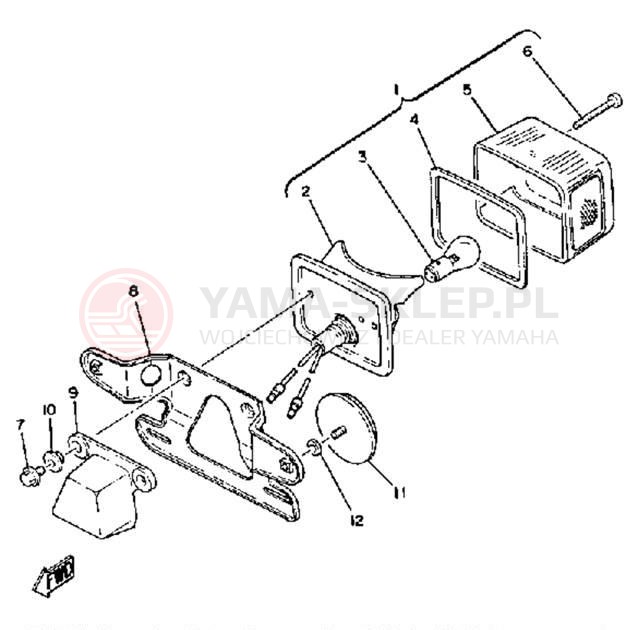 Schemat "lampa tył" do Yamaha QT50H