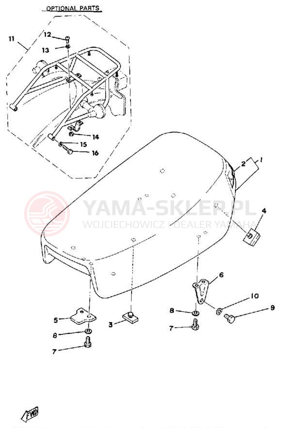 Schemat "siedzenie" do Yamaha DT175F