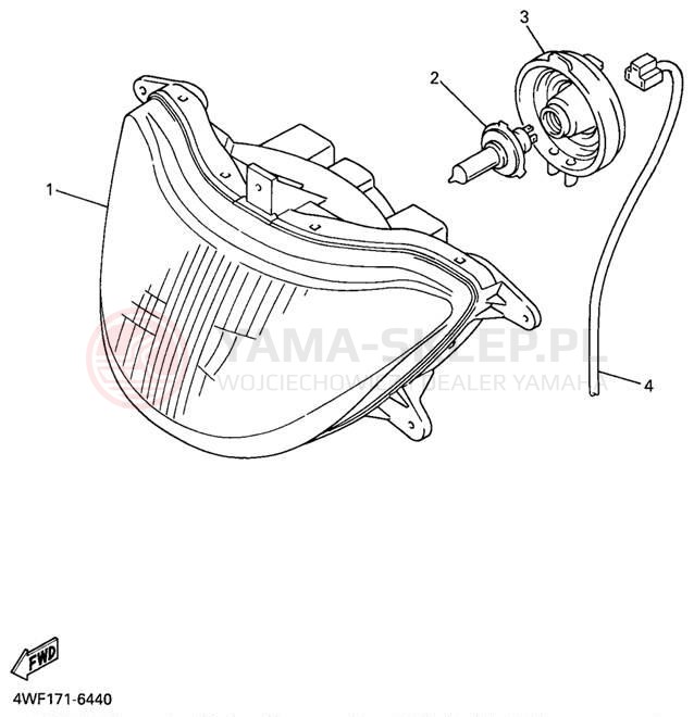 Schemat "Lampa przód" do Yamaha YZF600RK/YZF600RKC