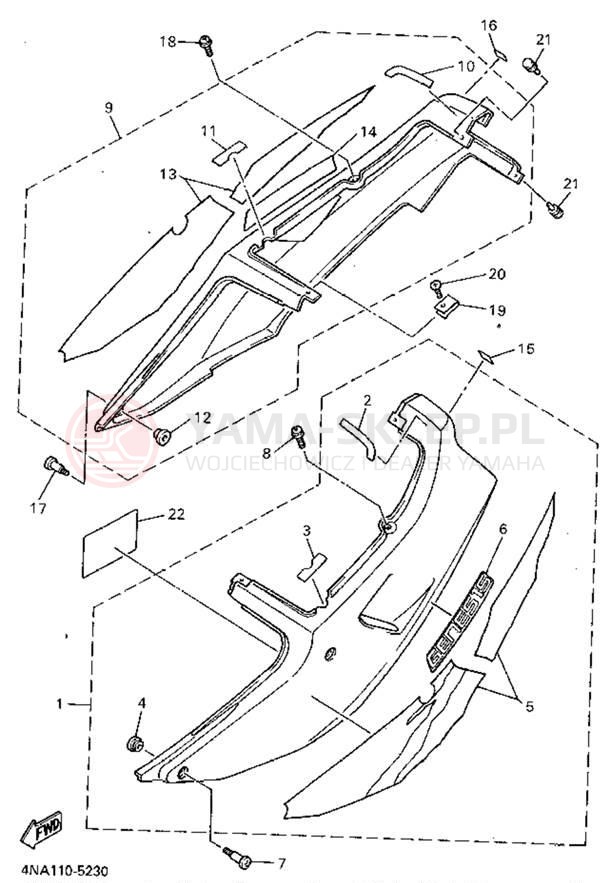 Schemat "Pokrywa boczna" do Yamaha YZF600RGC