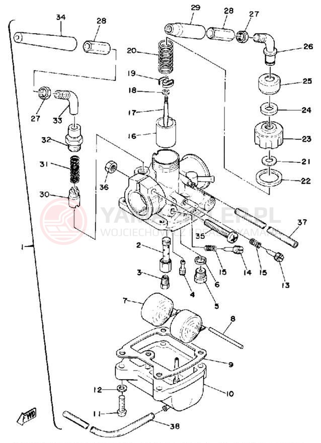 Schemat "Gaźnik" do Yamaha LB50PE