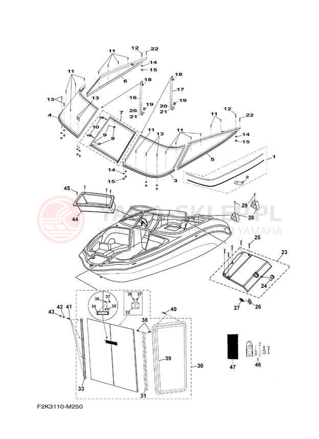 Schemat "HELM" do Yamaha SX210 LAT1100BM