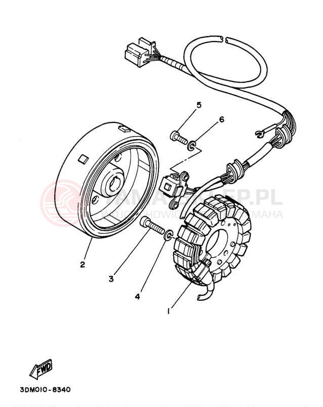 Schemat "prądnica" do Yamaha VIRAGO 250 XV250H/XV250HC