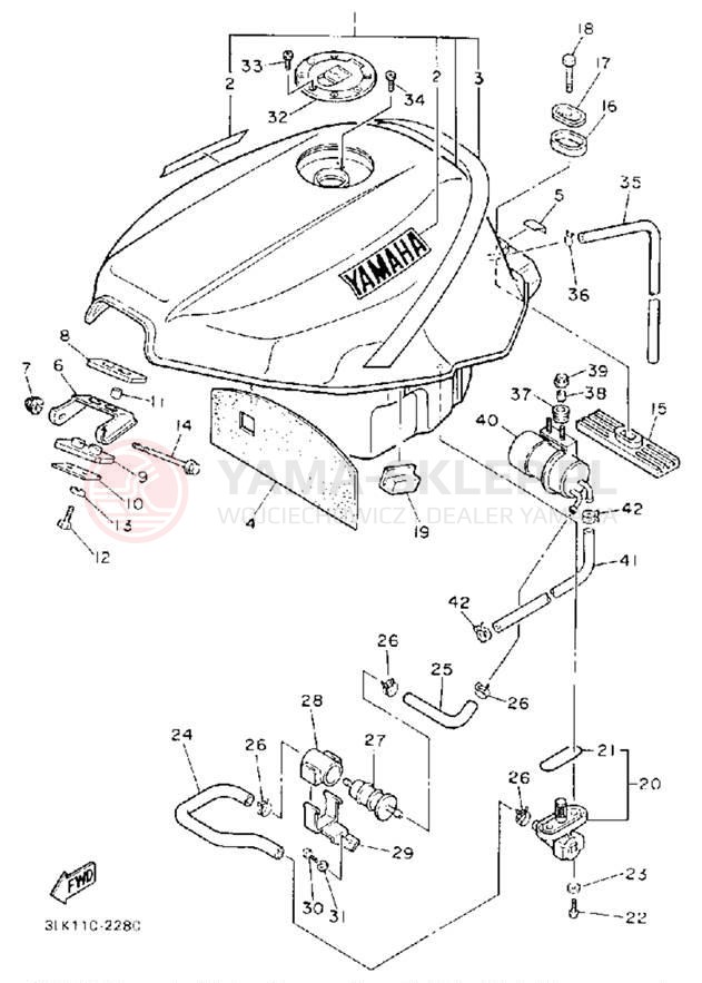 Schemat "zbiornik paliwa" do Yamaha FZR1000D/FZR1000DC