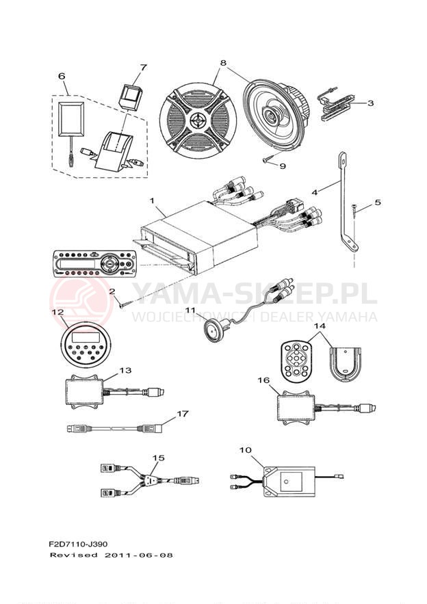 Schemat "Nagłośnienie" do Yamaha 242 LIMITED S SXT1800GJ