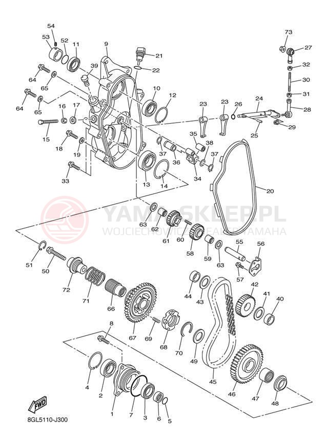 Schemat "Układ napędowy" do Yamaha FX NYTRO FX10DL