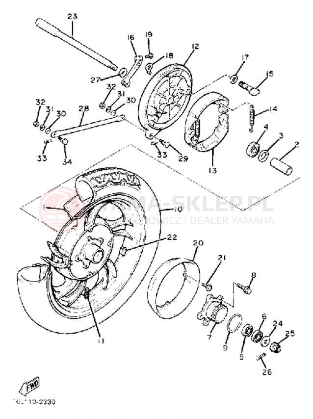 Schemat "Koło tył" do Yamaha XV920K