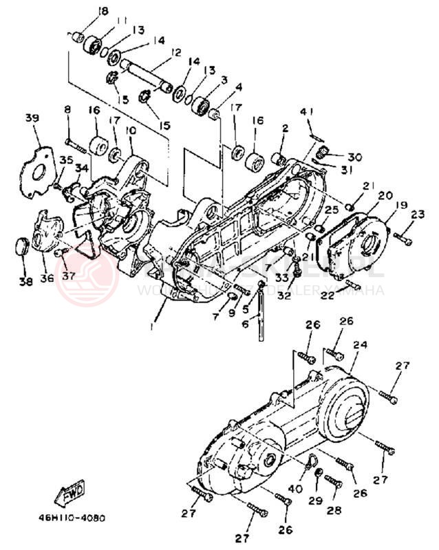 Schemat "Obudowa silnika" do Yamaha CV50L