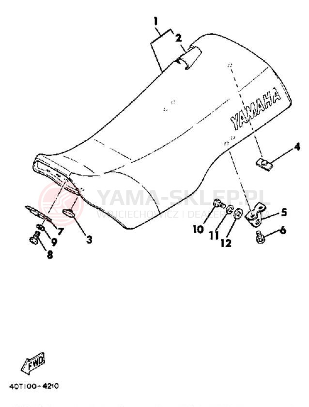 Schemat "siedzenie" do Yamaha YZ490L