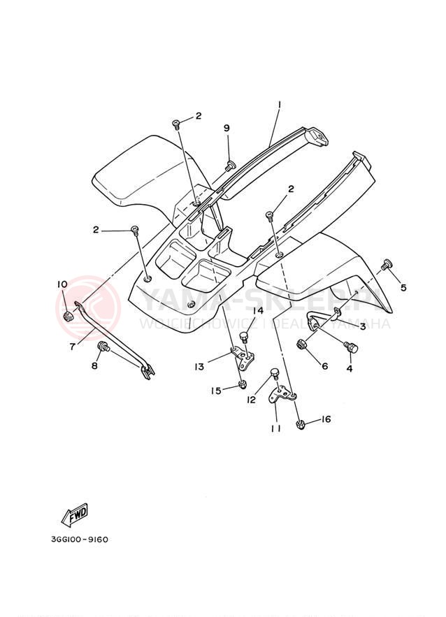 Schemat "Przedni błotnik" do Yamaha BANSHEE YFZ350M