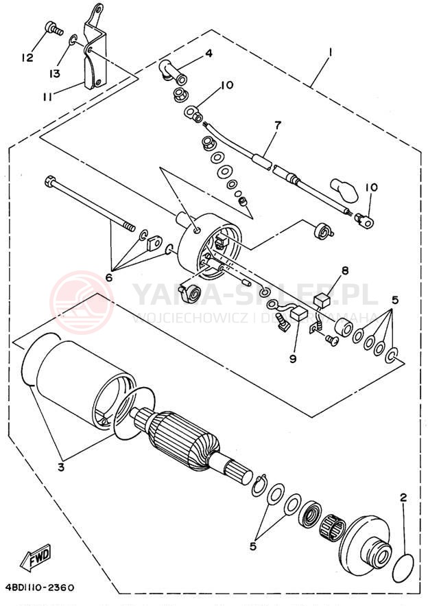 Schemat "rozrusznik" do Yamaha YFB250FWF