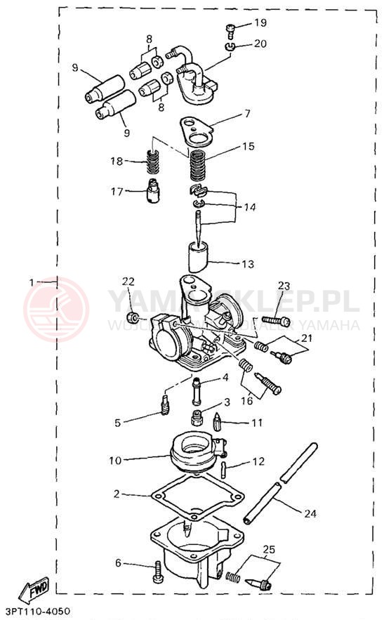 Schemat "Gaźnik" do Yamaha Y-ZINGER PW50G