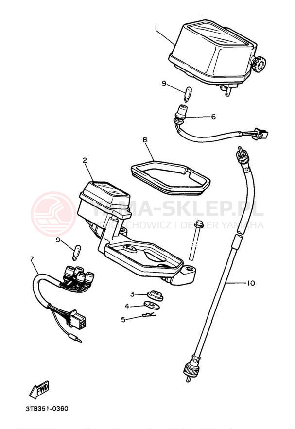 Schemat "licznik" do Yamaha XT600EAC/XT600EA