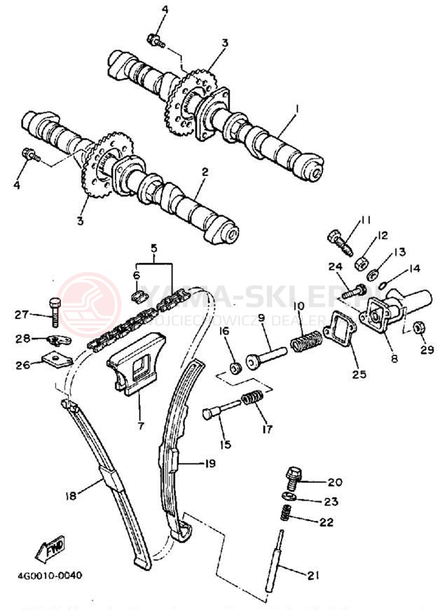 Schemat "Rozrząd - łańcuszek" do Yamaha FJ600LC/FJ600L