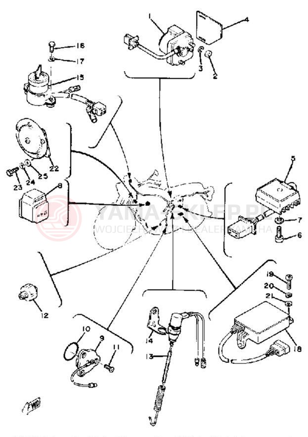 Schemat "układ elektryczny" do Yamaha XS400SG
