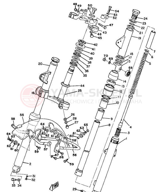 Schemat "Amortyzatory przód, błotnik" do Yamaha AT1C/CT1C/AT1MX