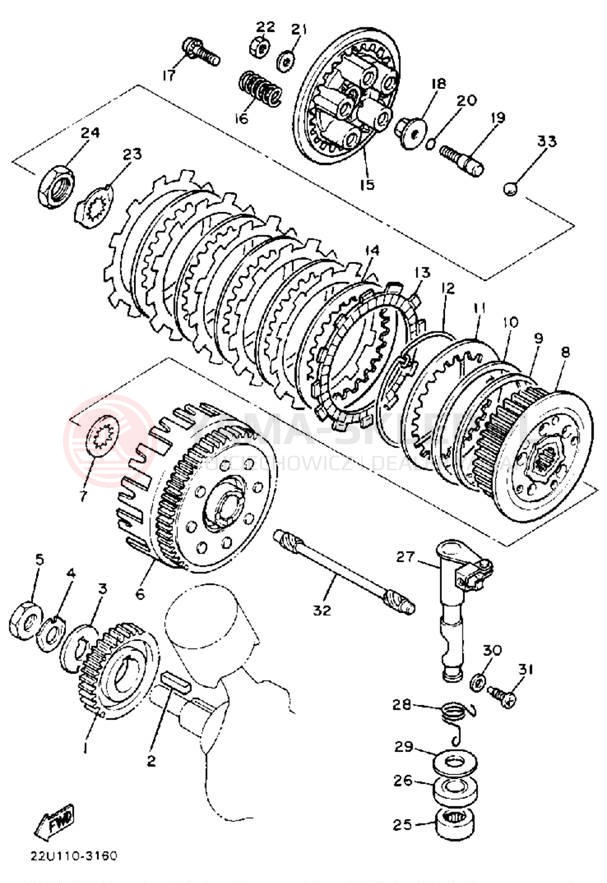 Schemat "sprzęgło" do Yamaha VIRAGO 535 XV535U