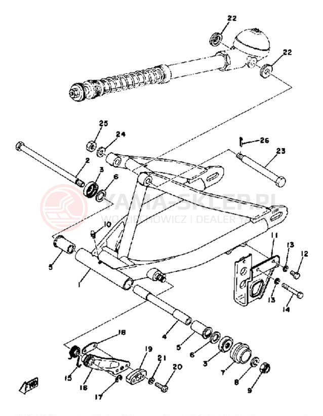 Schemat "wahacz" do Yamaha YZ125X/YZ100C